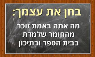 בחן את עצמך: מה אתה זוכר מימי בית הספר והתיכון?